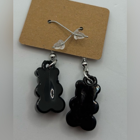 Gummibear Dangle Fashion Earrings Black - Picture 2 of 2